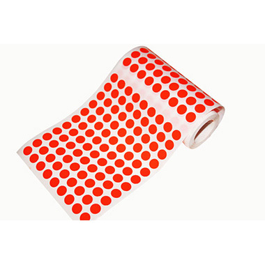 Caja rollo 5.643 gomets círculo pequeño rojo