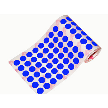 Caja rollo 2.736 gomets círculo mediano azul