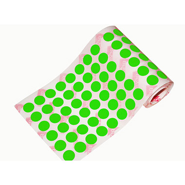 Caja rollo 2.736 gomets círculo mediano verde