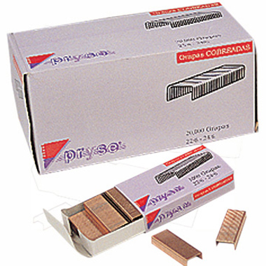 Caja 20 cajitas 1000 grapas 24 / 6 Pryse cobreadas