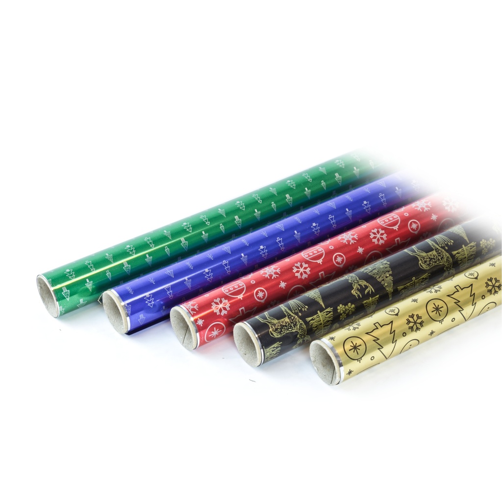 Expositor 50 rollos 0.7 x 1.5 m metalizado Navidad