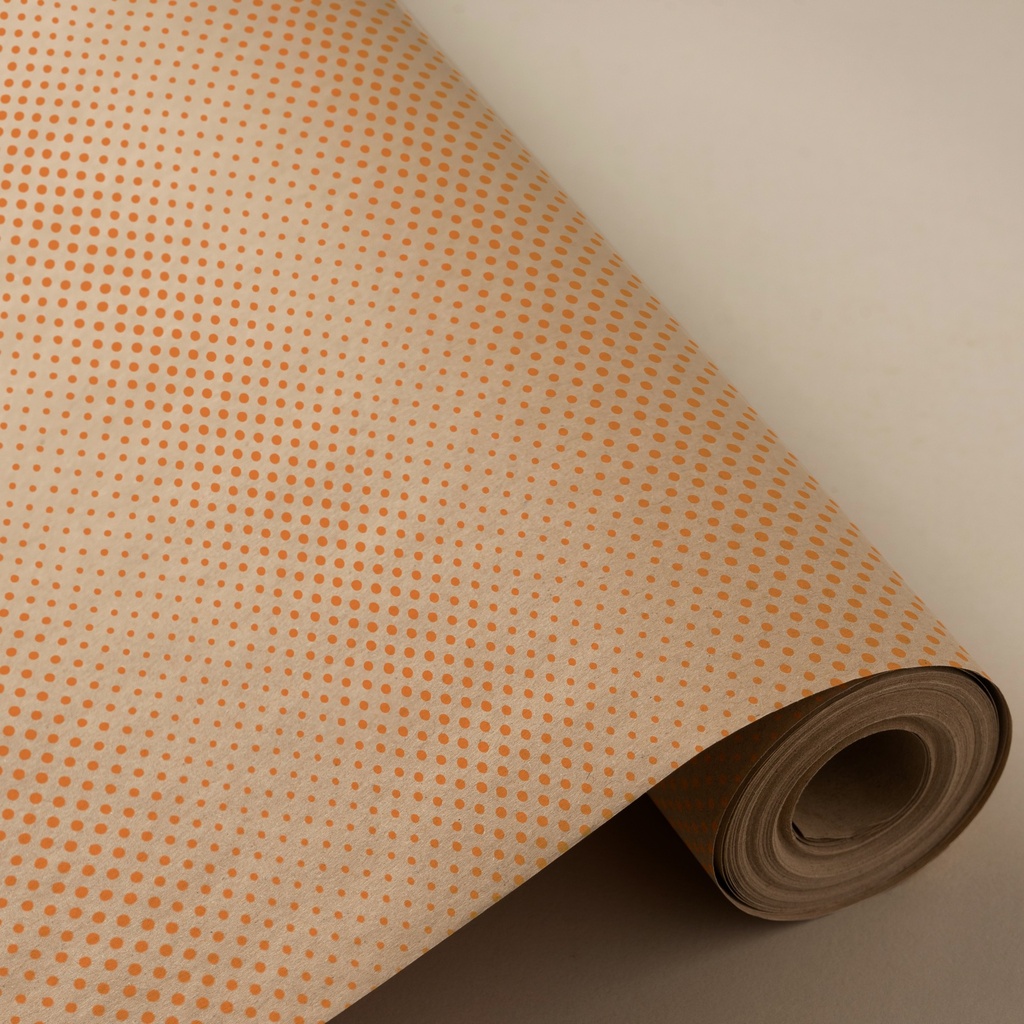 # Bobina 31cm 2 kg 100% kraft reciclado mil puntos naranja