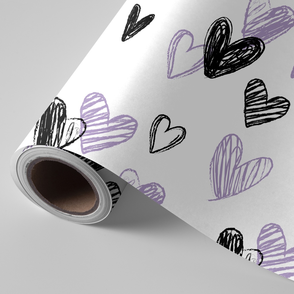 Bobina de 62 cm 4 kg corazones lila