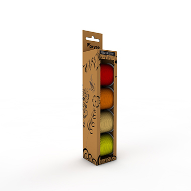 Pack 4 rollos rafia 3.5 cm x 20 m fuego