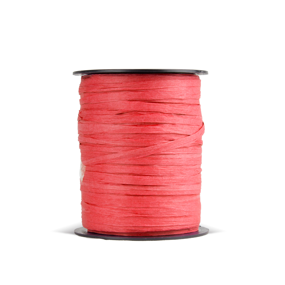 Rollo rafia papel 3.5 cm x 100m roja