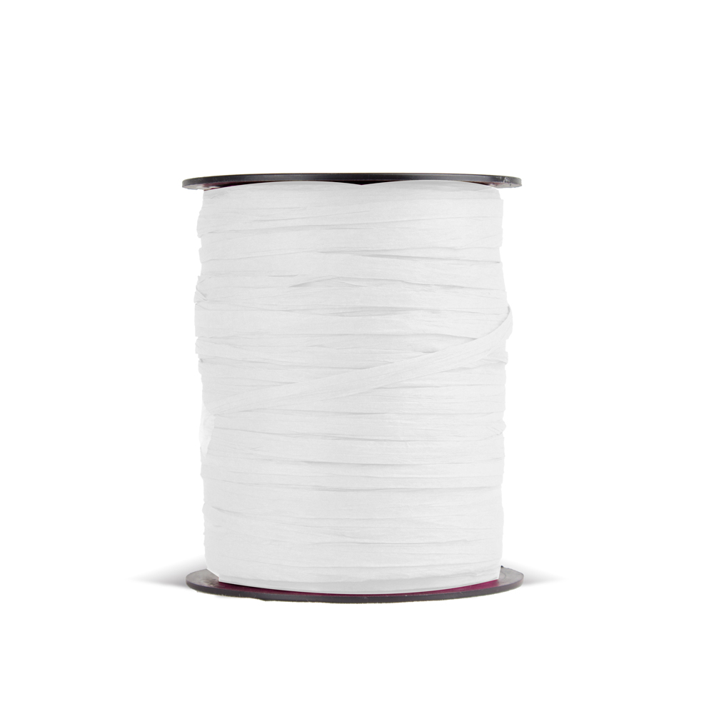 Rollo rafia papel 3.5 cm x 100m blanca