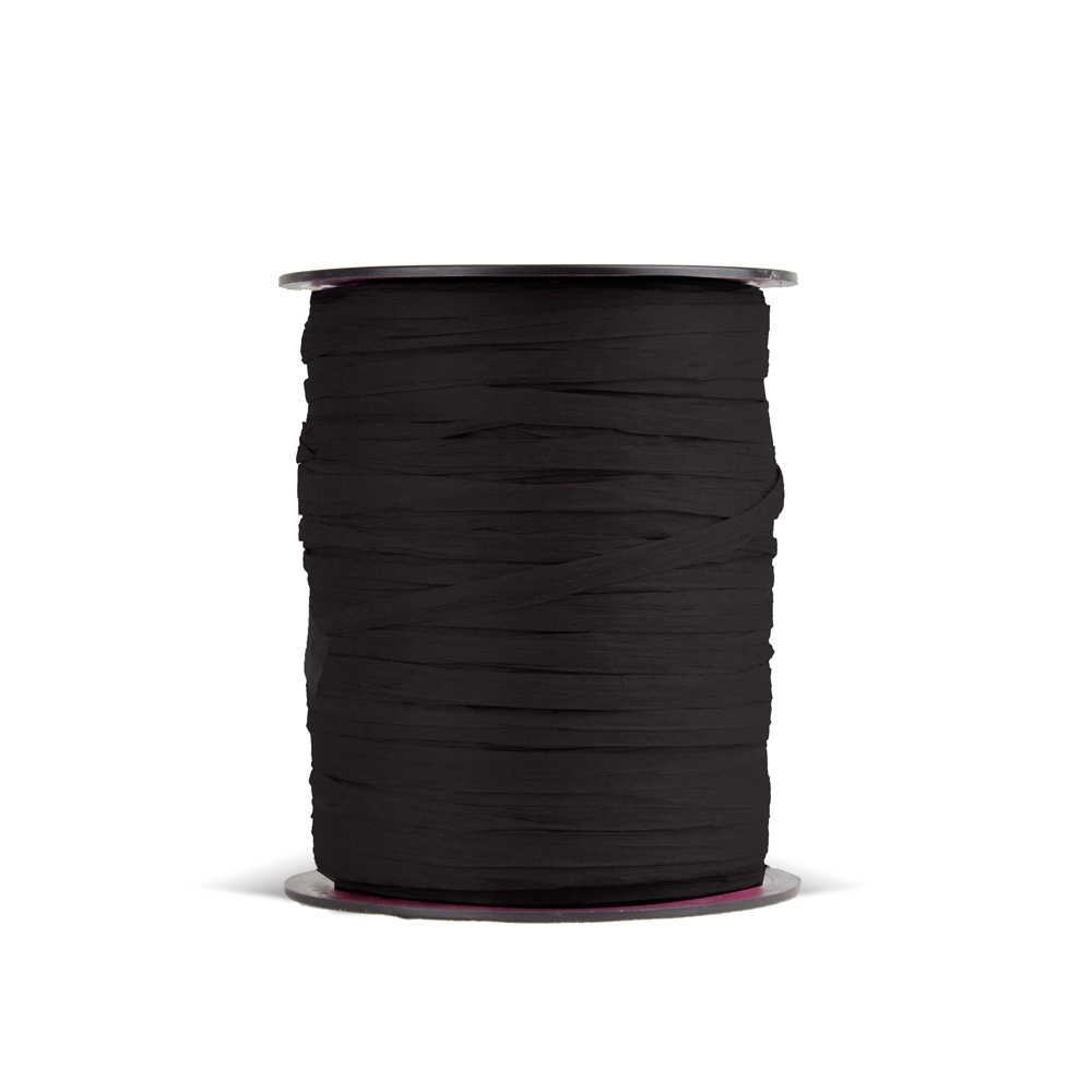 Rollo rafia papel 3.5 cm x 100m negra