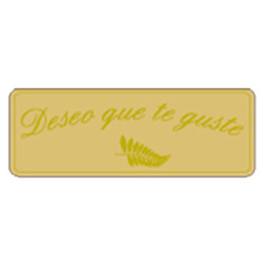 Rollo 300 etiquetas stamping 50 x 18 oro deseo que te guste