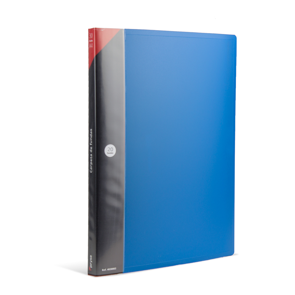 Carpeta 20 fundas PP A4 azul
