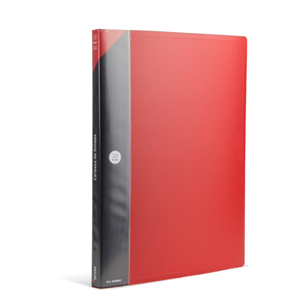 Carpeta 20 fundas PP A4 roja