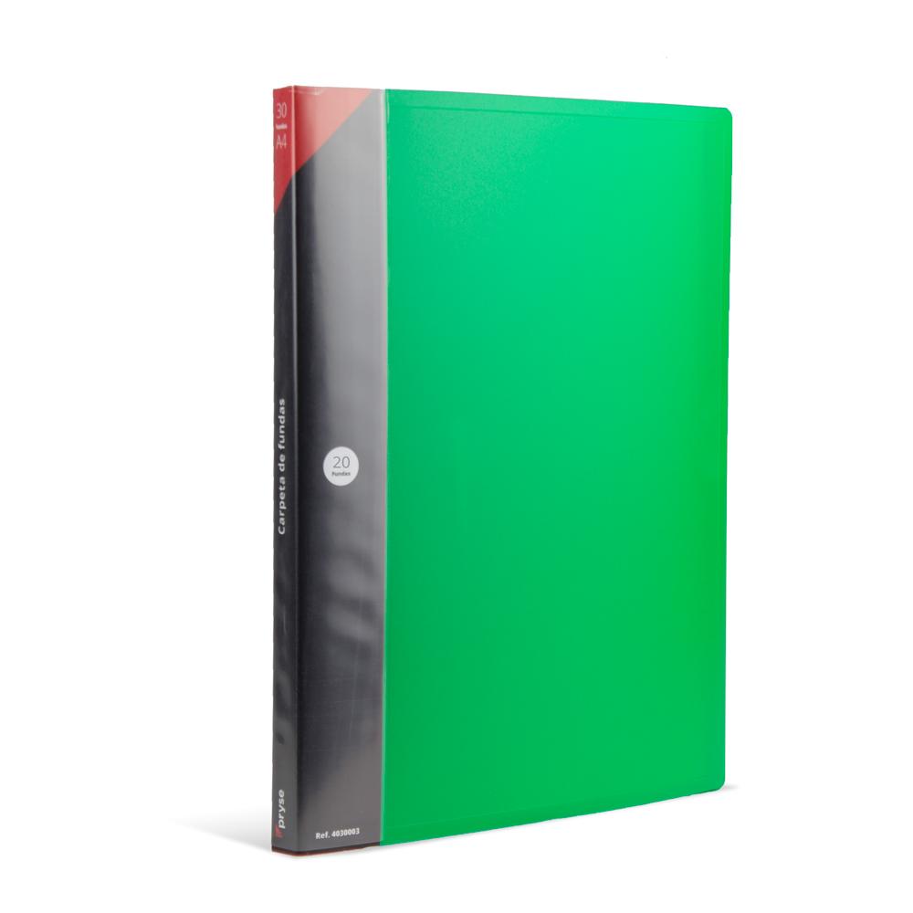 Carpeta 20 fundas PP A4 verde