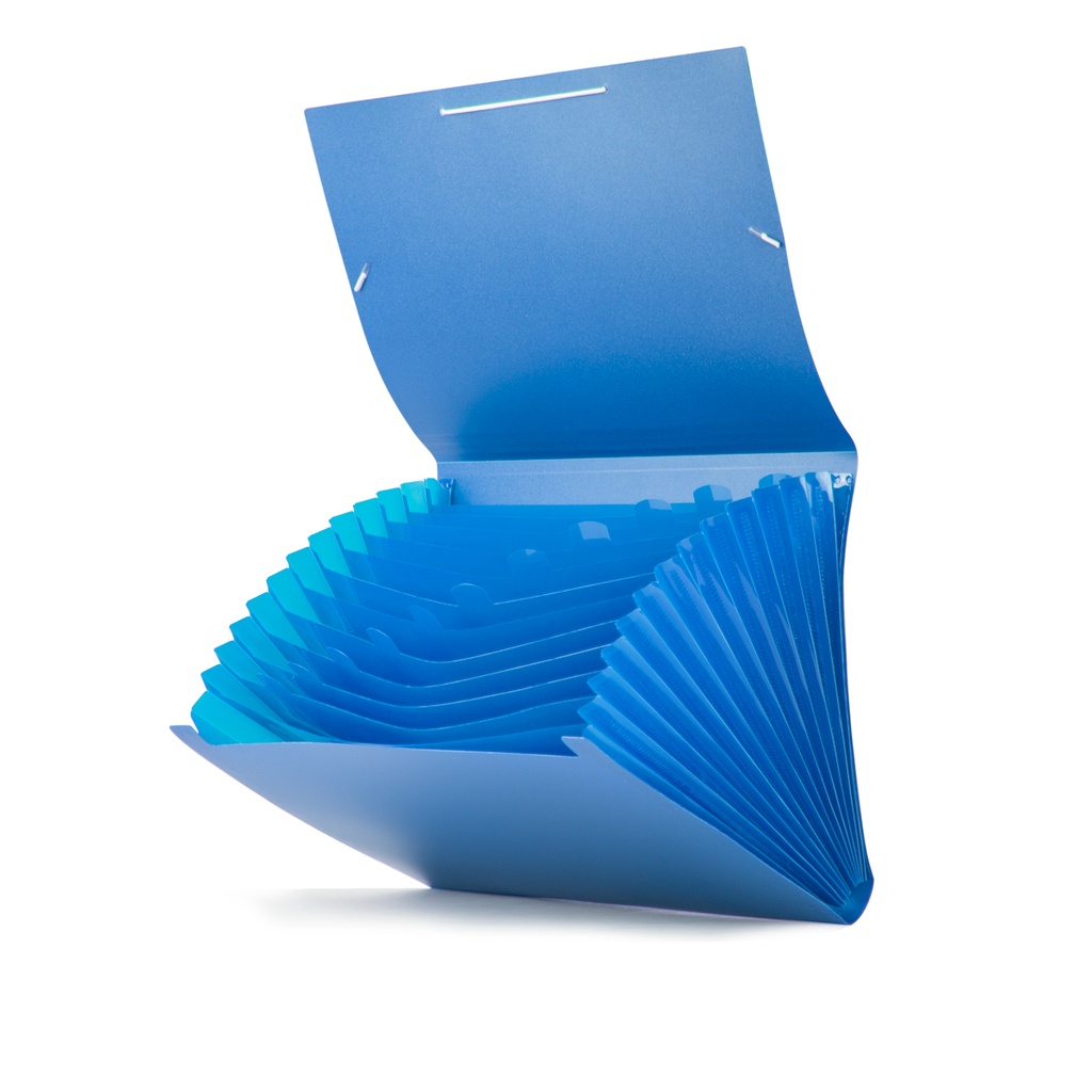 Clasificador fuelle A4 13 compartimentos azul claro