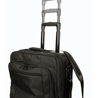 Maletín trolley para portátil 4 compartimentos nylon negro