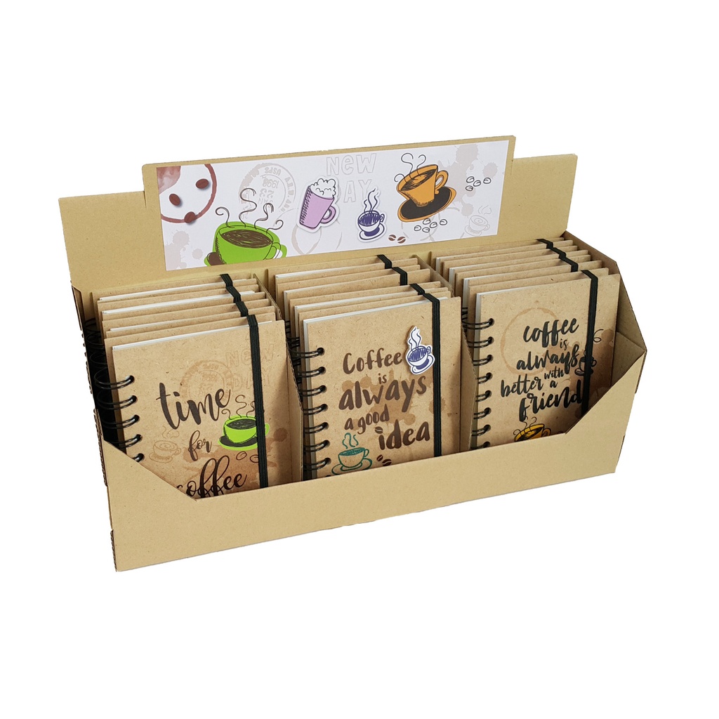 Expositor 12 libretas 10.3 x 14 cm relax time papel 100 g 80 hojas
