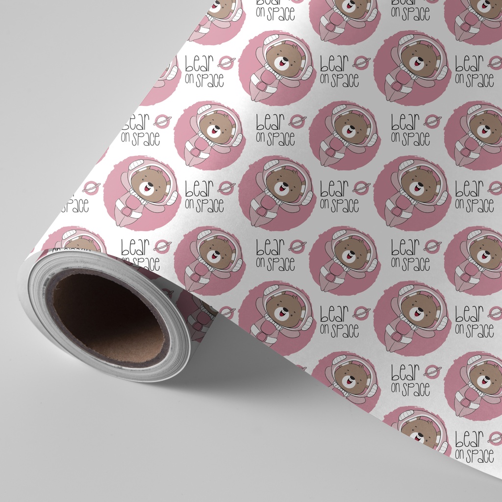 Bobina de 62 cm 4 kg infantil oso astronauta rosa