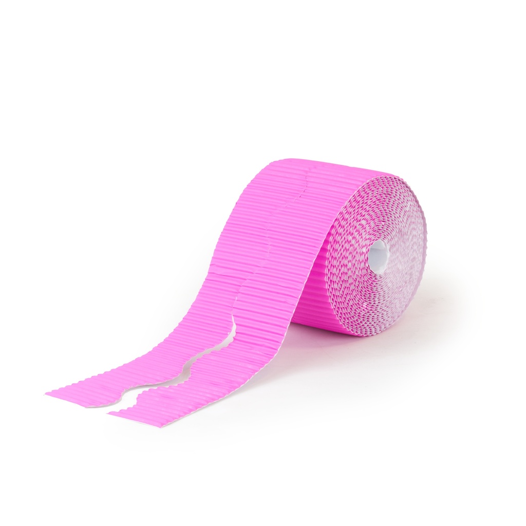 Borde cartón ondulado rosa 10 cm x (7.5 m x 2)