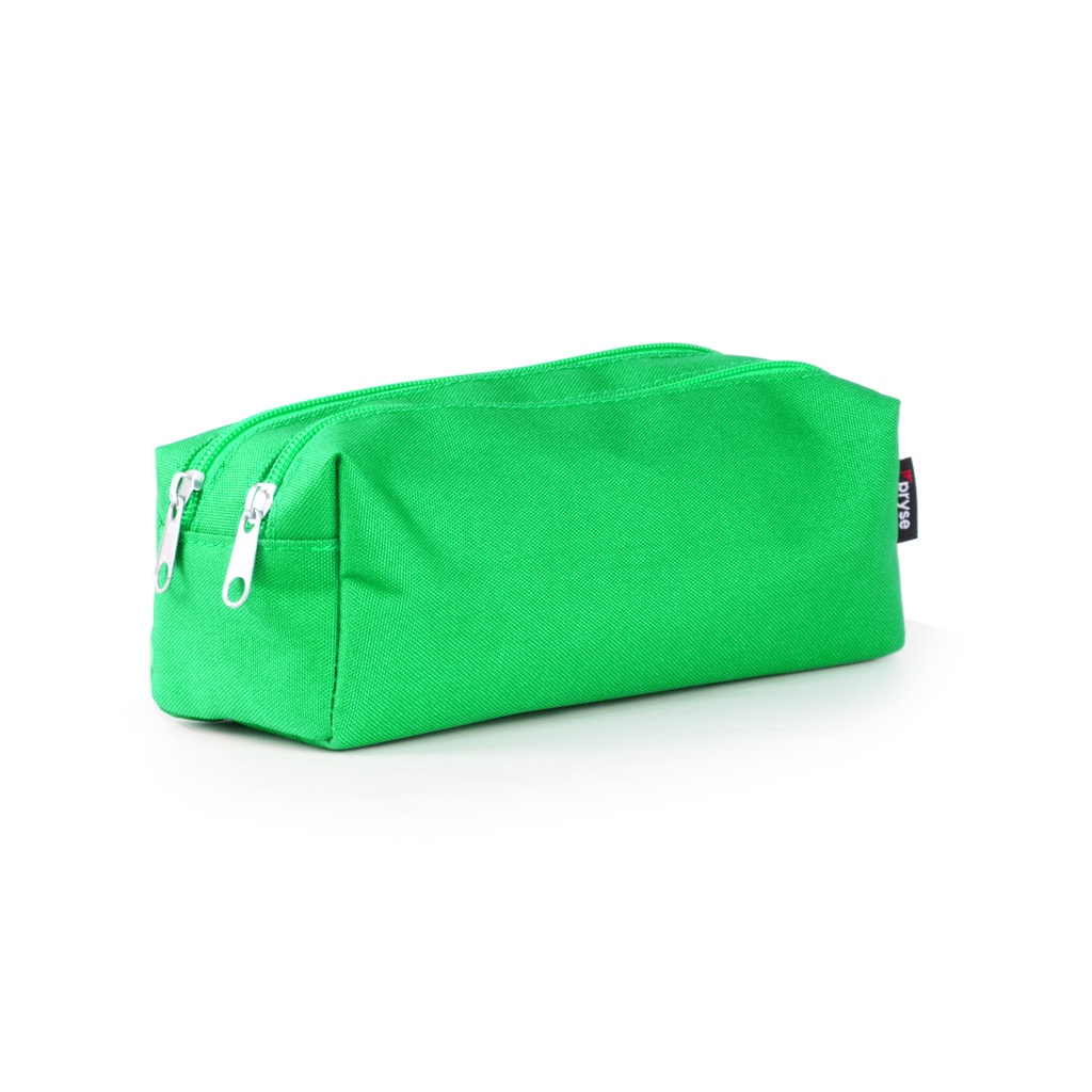 Portatodo cuadrado 2 cremalleras 22.5 x 7.5 x 8 cm verde