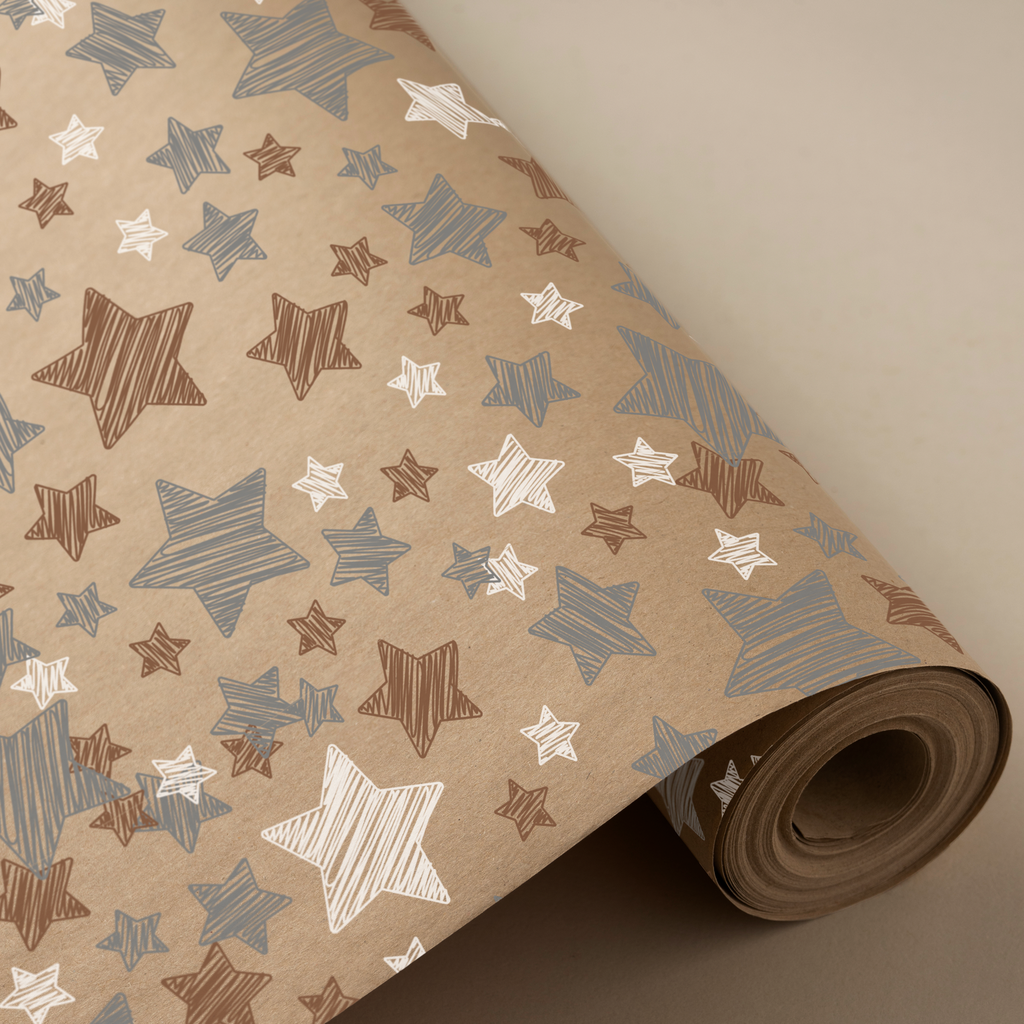Bobina 31cm 2 kg 100% kraft reciclado estrellas