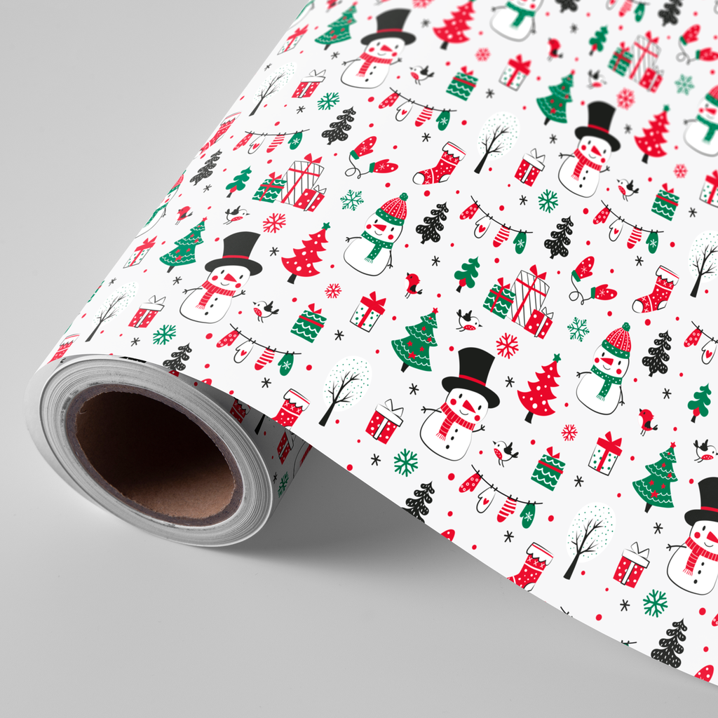 Bobina de 62 cm 4kg navidad muñeco nieve rojo verde