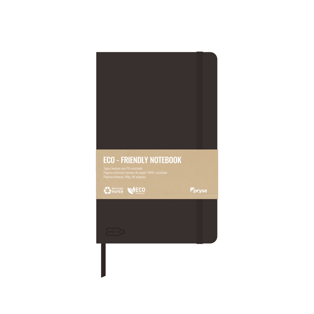 Libreta tapa blanda 80g 96 hojas blancas 130 x 210 mm negra