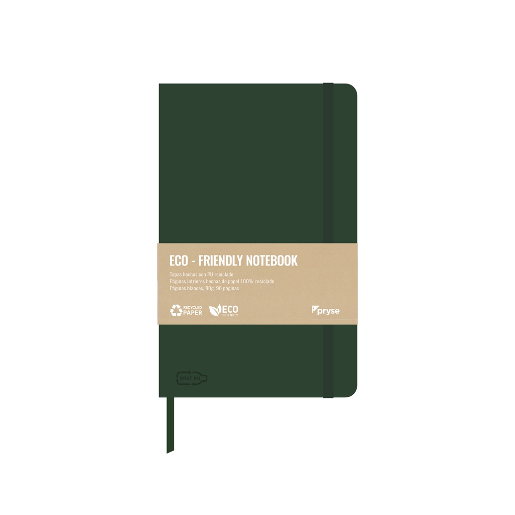Libreta tapa blanda 80g 96 hojas blancas 130 x 210 mm verde oscuro