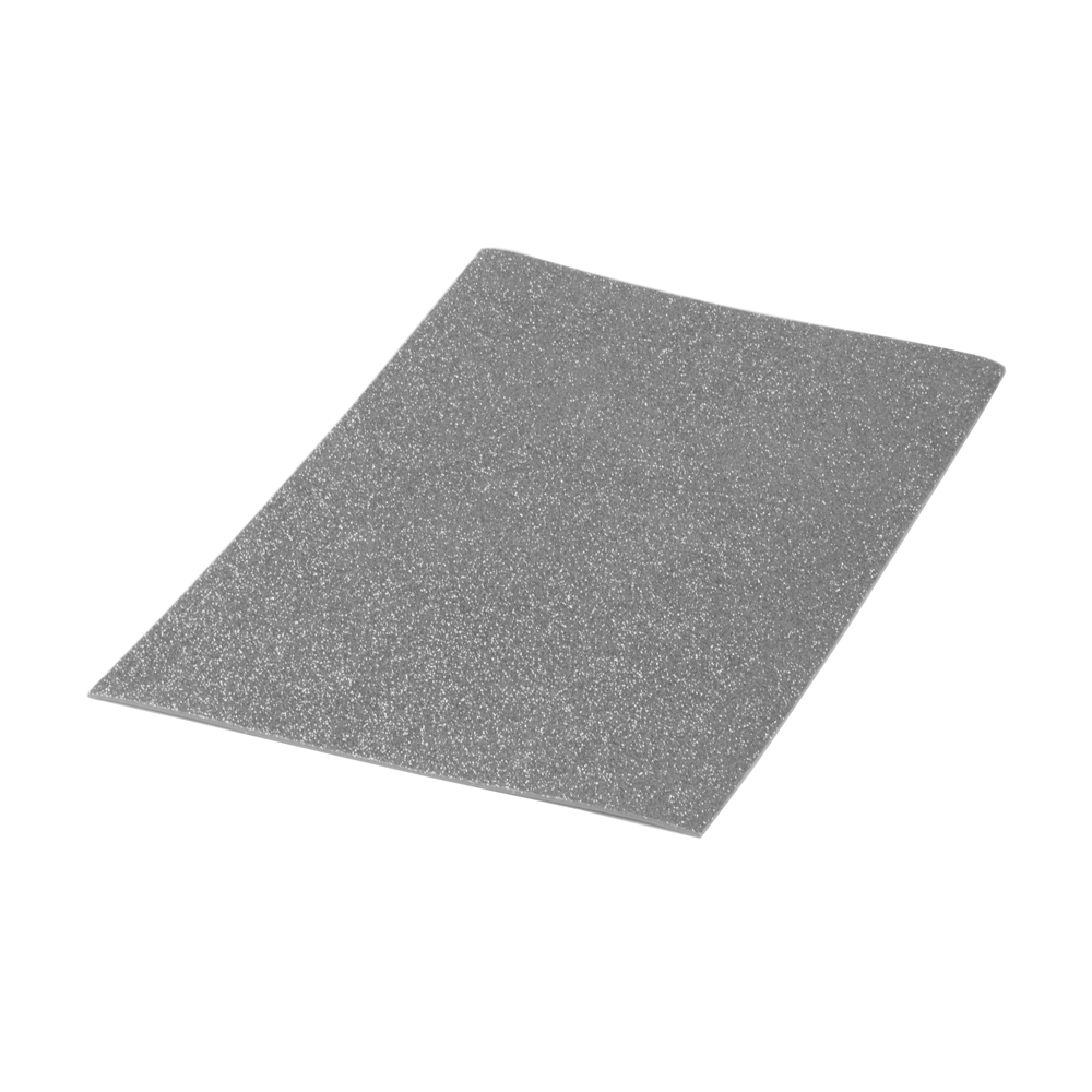 Bolsa 10 láminas EVA purpurina biodegradable 40 x 60 cm plata