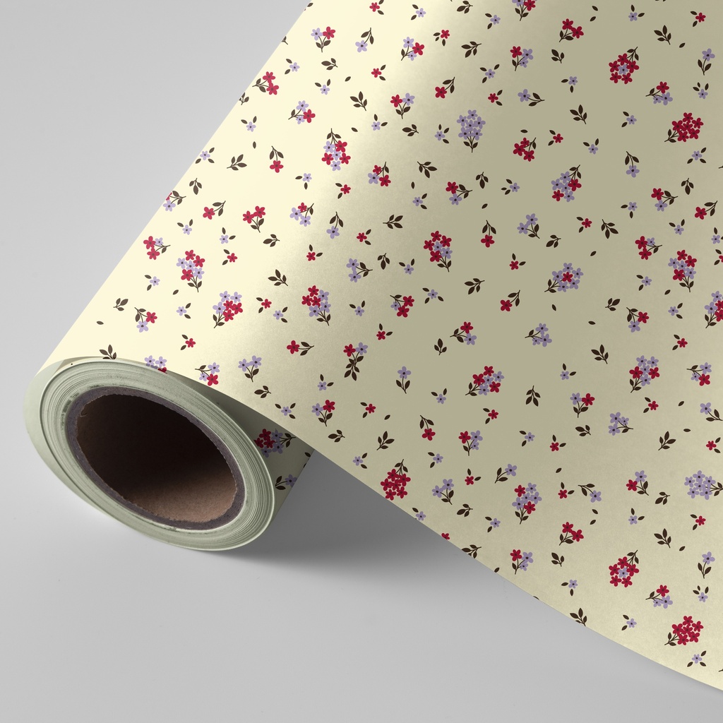 Bobina de 62 cm 4 kg florecillas fondo crema