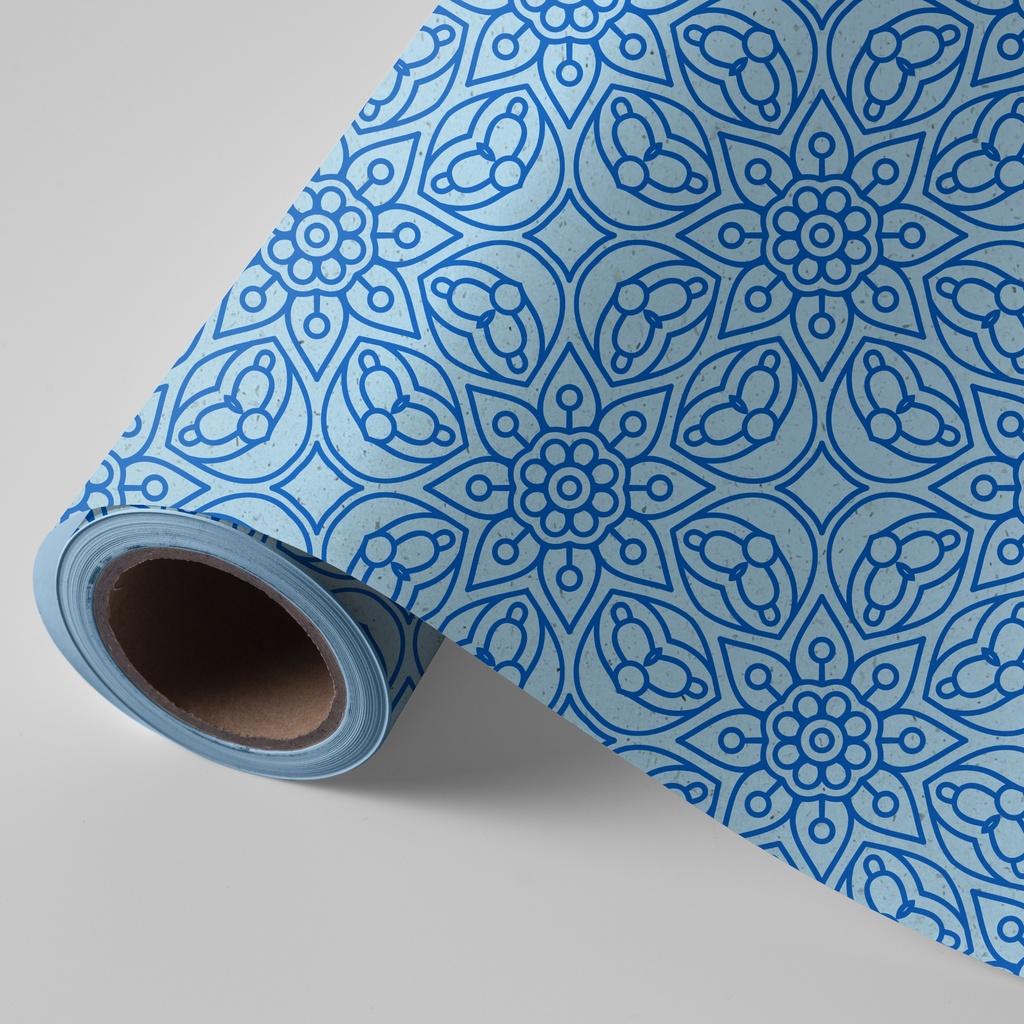 Bobina 62 cm 4 kg papel caña de azúcar mandala azul