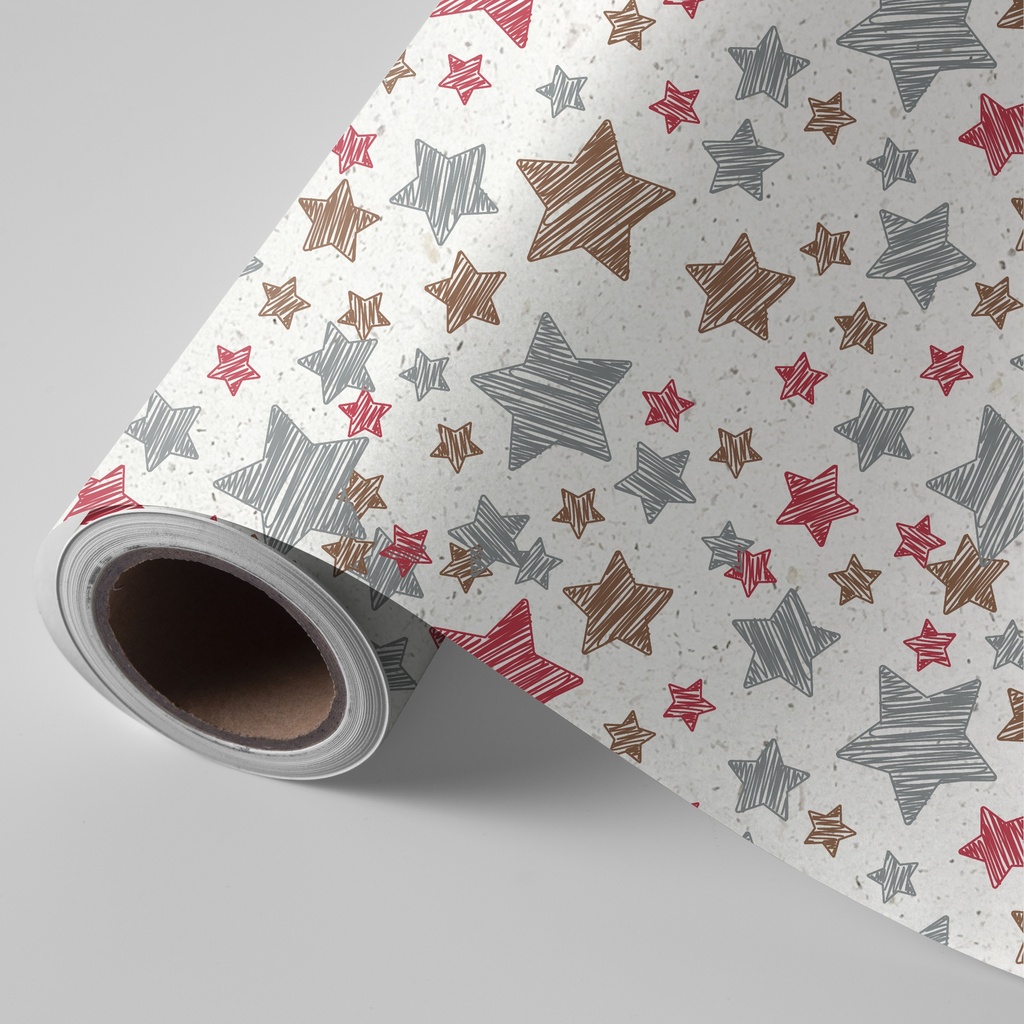 Bobina 62 cm 4 kg papel caña de azúcar estrellas