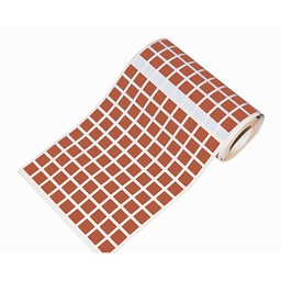 [1041038] Caja rollo 5.643 gomets cuadrado pequeño marrón