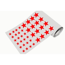 [1041091A] Caja rollo 2.280 gomets estrellas grande y mediano rojo