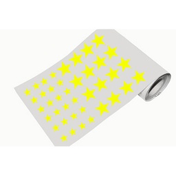 [1041091C] Caja rollo 2.280 gomets estrellas grande y mediano amarillo
