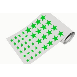 [1041091D] Caja rollo 2.280 gomets estrellas grande y mediano verde