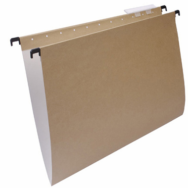 [1240001] Caja 50 carpetas A4 V kraft bicolor visor superior 65 mm