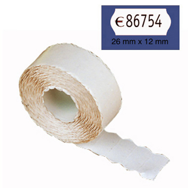 [1530051] Rollo 1500 etiquetas onda 26 x 12 blancas permanente