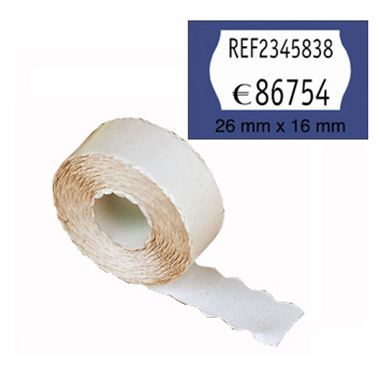 [1530061] Rollo 1000 etiquetas onda 26 x 16 blanca