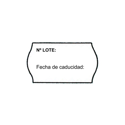 [1530069] Rollo 1000 etiquetas onda 26 x 16 blanca permanente lote / fecha de caducidad