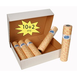 [1531039] Pack 10 + 2 rollos de 1000 etiquetas 21 x 12 fluor naranja removible