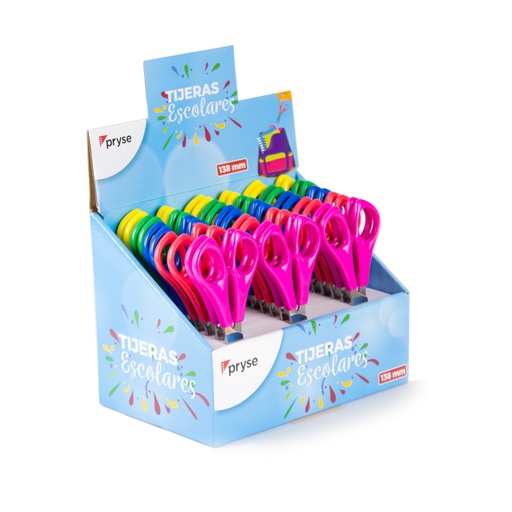[2400021] Expositor 30 tijeras Pryse 138 mm colores surtidos