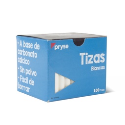 [2430036] Caja 100 tizas blancas sin polvo calidad superior