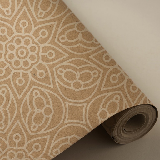 [3150192] # Bobina 31 cm 2 kg 100% kraft reciclado mandala blanco