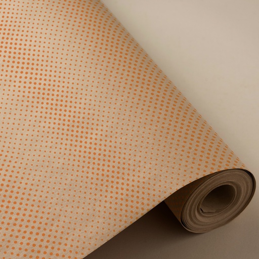 [3150194] # Bobina 31cm 2 kg 100% kraft reciclado mil puntos naranja
