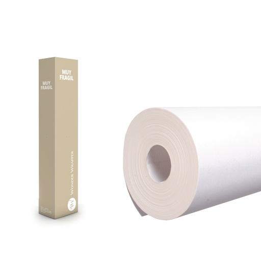 [3156101] Caja 6 rollos 1 x 50 m kraft blanco verjurado