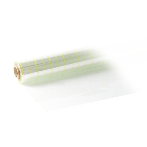 [3158019] Bobina 0.8 x 50 m 35 µm PP transparente punto amarillo