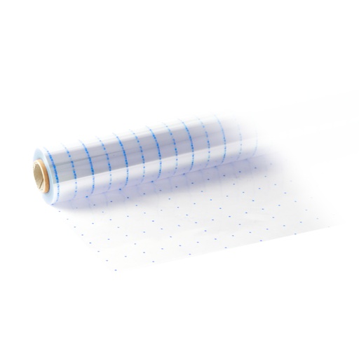 [3158020] Bobina 0.8 x 50 m 35 µm PP transparente punto azul