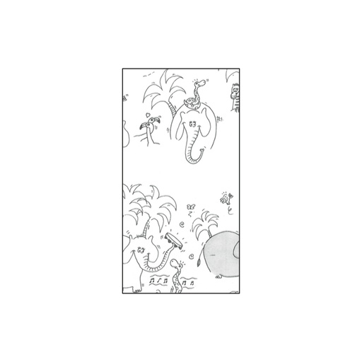 [3158035] Bobina 0.8 x 50 m 35 µm PP transparente infantil jungla negro