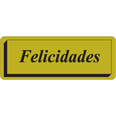[3280011] Rollo 300 etiquetas tinta 40 x 15 oro felicidades