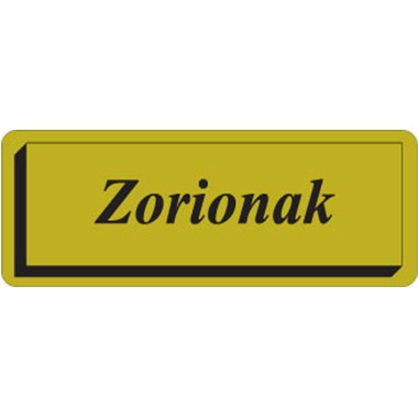 [3280013] Rollo 300 etiquetas tinta 40 x 15 oro zorionak