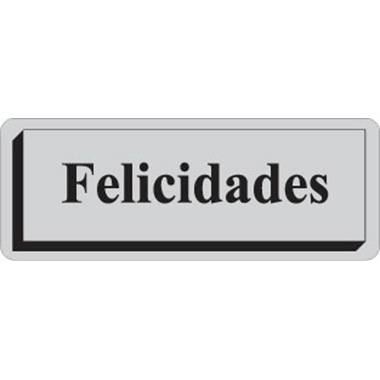 [3280014] Rollo 300 etiquetas tinta 40 x 15 plata felicidades