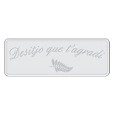 [3280035] Rollo 300 etiquetas stamping 50 x 18 plata desitjo que t'agradi